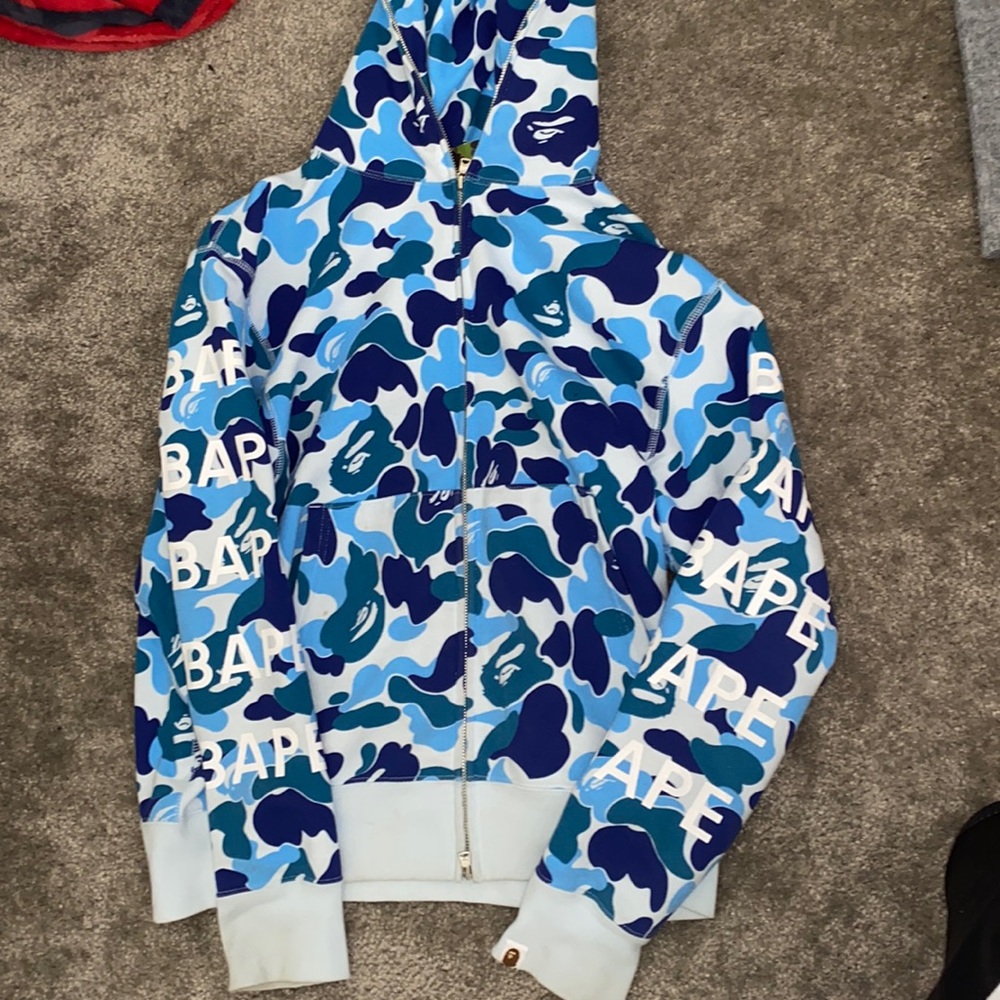 BAPE Full Zip Hoodie | Relaxed-fit | ABC Camo | size Medium mens | Blue